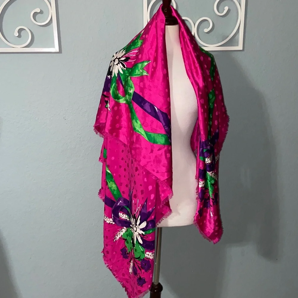 RARE vintage Christian Dior large Floral Scarf
